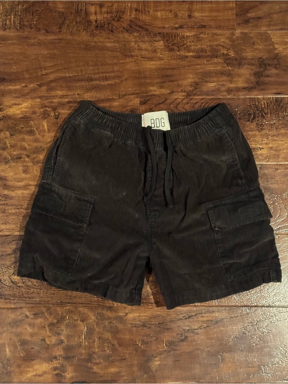 BDG Urban Outfitters Easy Cord Cargo Shorts Black Size Small
